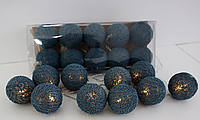 Гирлянда шарики Тайские фонарики синие с белыми.