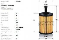 Масляный фильтр Audi:A2 ,A3 ,A4B7 ,A4B8 ,A5 ,A6C6 ,Q5 ,TT /Jeep:Compass (ol0259e TECNECO)