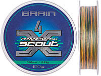 Шнур Brain Scout 4X 150m (camo) 0.100mm 5.8kg для фидерной ловли