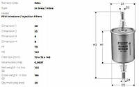 Топливный фильтр Citroën:Berlingo ,C2 ,C3 ,C4 ,C5 ,C6 ,DS3 ,DS4 ,DS5 ,Jumpy ,Xantia (in94 TECNECO)