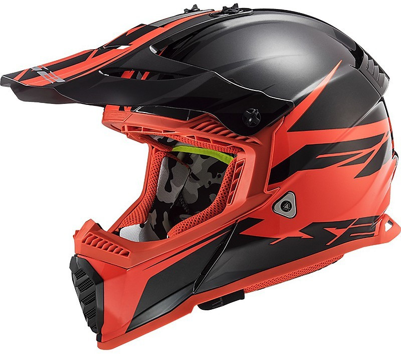 МОТОШОЛОМ ЕНДУРО LS2 MX437 FAST EVO ROAR КОЛІР MATT BLACK RED