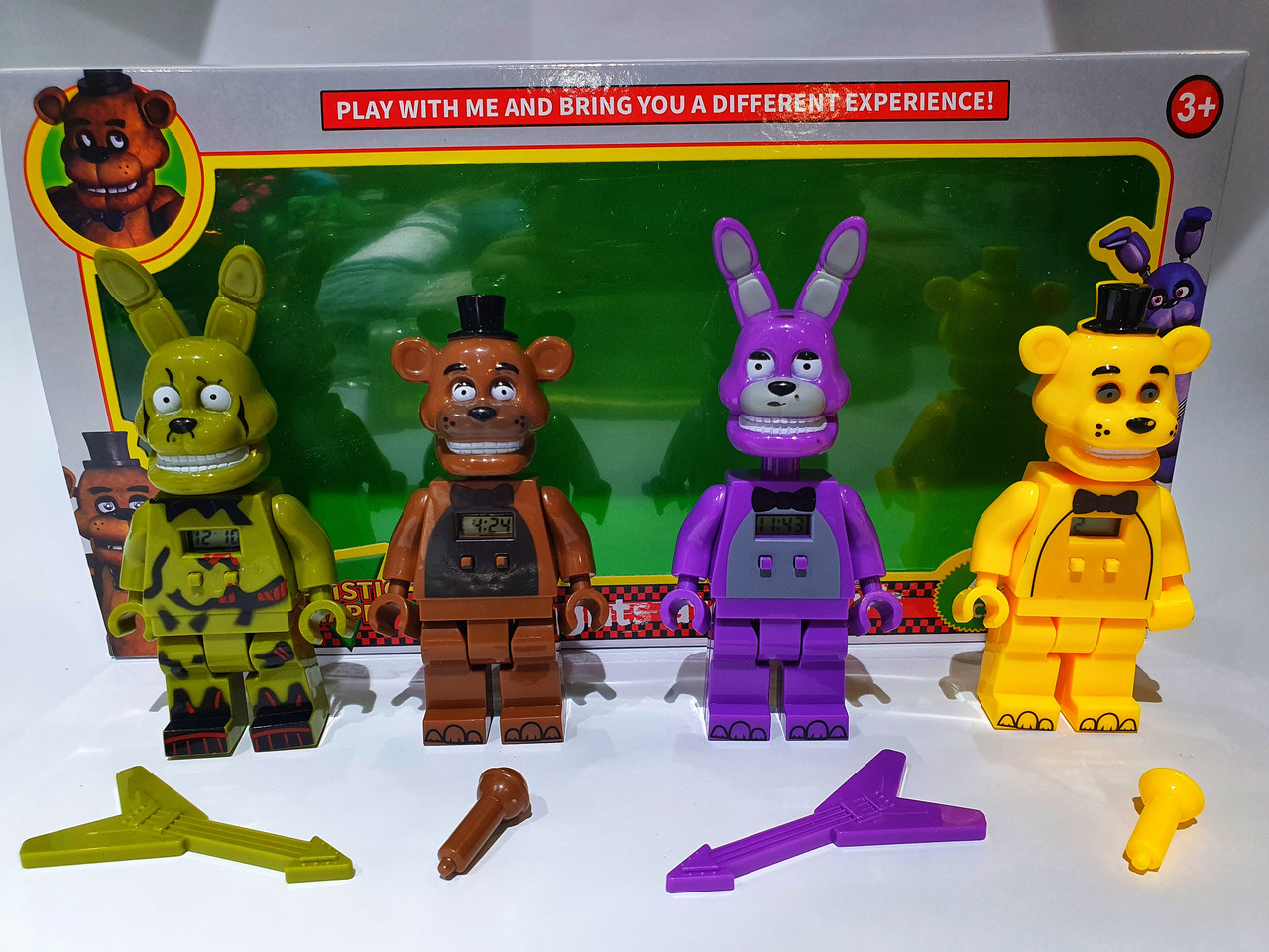Набір фігурок FNAF Аніматроніки 4 шт. з електронним годинником