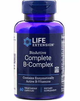 Б-комплекс вітамінів, BioActive B-Complex, Life Extension, біоактивний, 60 капсул