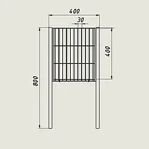 Акційний торговий кошик 40х60 см. крок-30 мм, графіт, фото 4