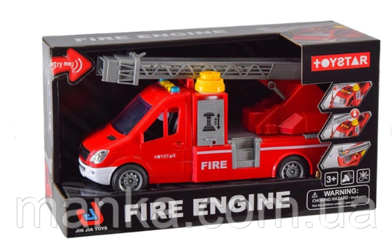 Машина пожарная игрушечная 666-68Р батар. звук., двері відкр., 27, 3*9, 3*12, 3см, фото 1