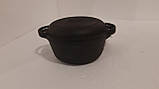 Каструля чавунна з чавунною кришкою-сковородою. Об'єм 2,0 літра, 200х100 мм, фото 7