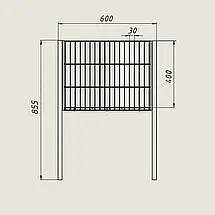 Акційний торговий кошик 60х60 см. крок-30 мм, чорна, фото 4