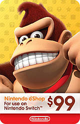 Карта поповнення Nintendo eShop 99 доларів USD Gift Card США USA US (Код)