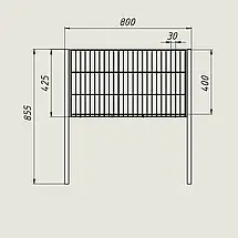Акційний торговий кошик 60х80 см, крок-30 мм, графіт, фото 4
