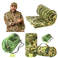 Тактический флисовый плед 150х180см – одеяло для военных с чехлом. WF-727 Цвет: пиксель