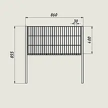 Акційний торговий кошик 80х86 см, крок-30 мм, графіт, фото 4