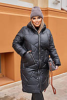 Женское пальто больших размеров на синтепоне