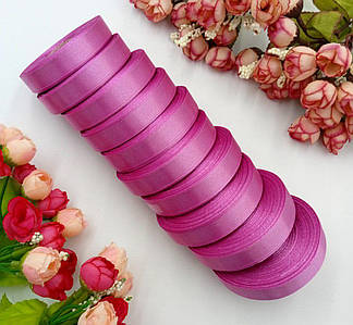 Атласна стрічка для рукоділля - 1,2см x 23 м (опт, 10 рулонів)  / Фіалковий