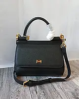 Жіноча чорна шкіряна сумка D&G