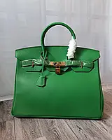 Женская зеленая кожаная сумка Биркин