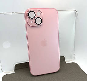Чохол на iPhone 15  AG Glass Matte TPU+glass із захистом камери накладка бампер рожевий
