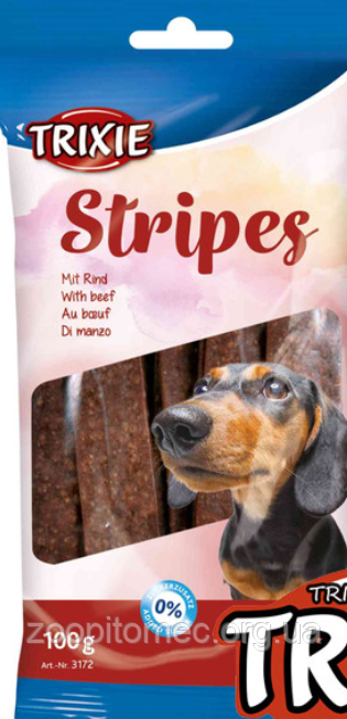 Ласощі для собак Trixie (Триксі) Stripes Light з яловичиною 10 шт 100 г, фото 1