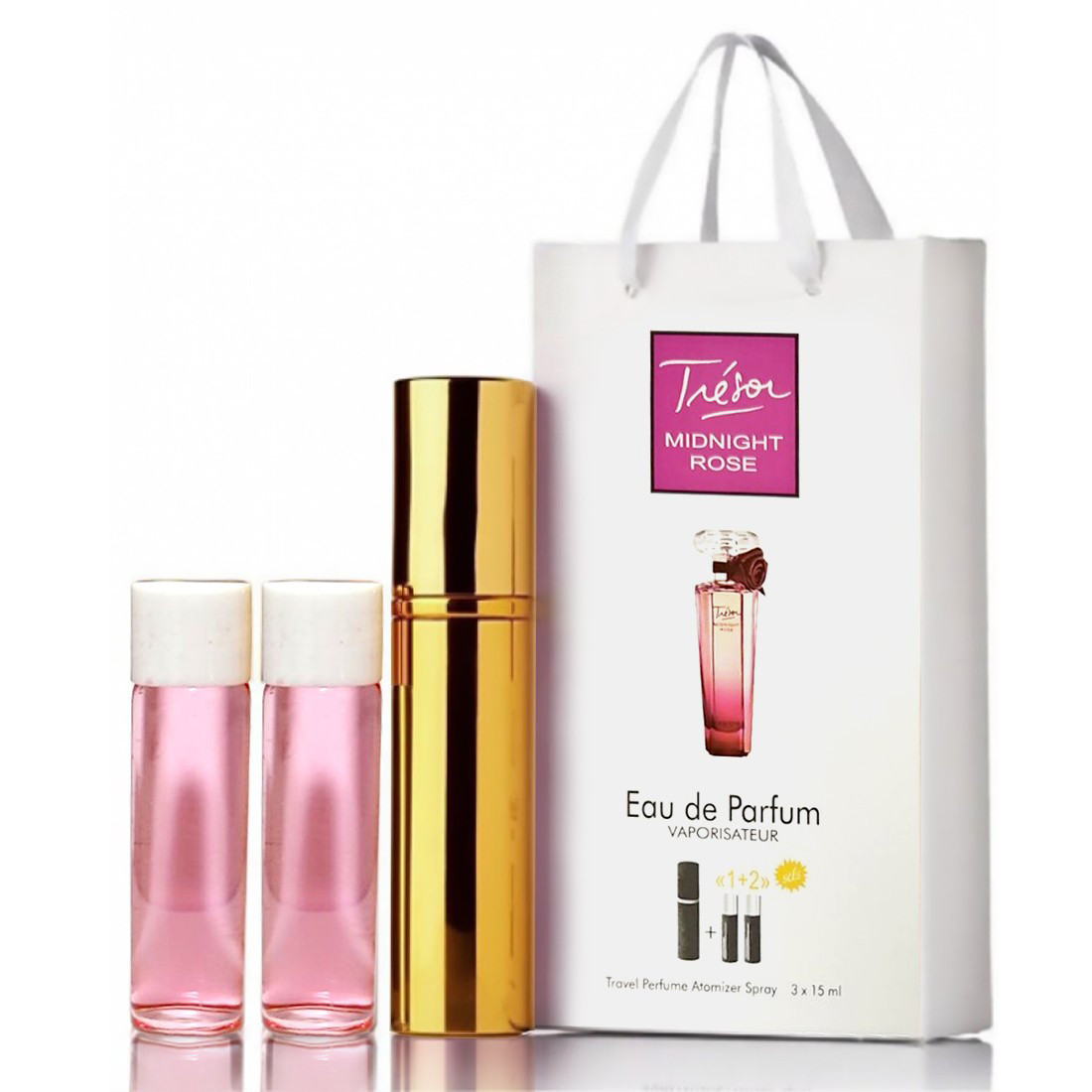Мініпарфуми з феромонами жіночі Lncome Tresor Midnight Rose 3х15 мл