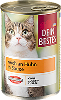 Вологий корм для котів куркою в соусі Dein Bestes Nassfutter Katze, reich an Huhn 415 g