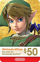 Карта пополнения Nintendo eShop 50 долларов USD Gift Card США USA US (Код)