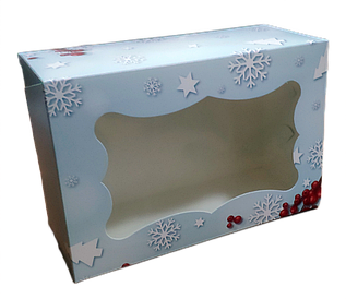 Коробка 25*17*11 см з вікном Новорічна