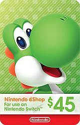 Карта поповнення Nintendo eShop 45 доларів USD Gift Card США USA US (Код)