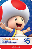 Карта пополнения Nintendo eShop 5 долларов USD Gift Card США USA US (Код)