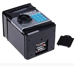 Електронний сейф-копилка Number Banc "Банкомат" дитячий подарунок із кодовим замком Чорний BF