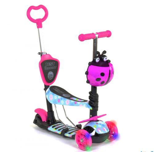 Самокат з ручкою "Best Scooter" (рожево-блакитний)