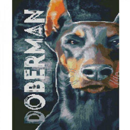 Алмазна мозаїка "Доберман" 40х50 см, фото 1