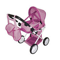 Коляска для ляльки CARRELLO UNICO ROSE з сумкою