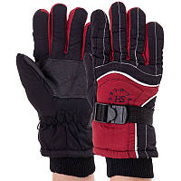 Перчатки горнолыжные женские Zelart LuckyLoong Snow Gloves 31 размер L Black-Bordeaux