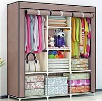 Каркасный тканевый шкаф для одежды Тканный шкаф-органайзер для одежды и обуви на 3 секции
