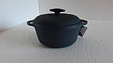 Каструля чавунна з чавунною кришкою. Об'єм 2,0 літра, 200х100 мм, фото 6
