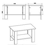 Прямокутний журнальний стіл Мадрид-3 Вільха (80х50х50 см), фото 2