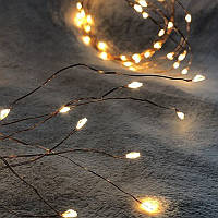 Новогодняя гирлянда "Охапка струн" 2метрав цвет свечения теплый белый для дома или улицы