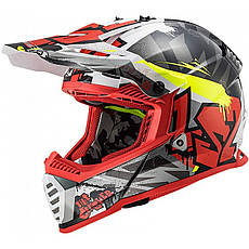 МОТОШОЛОМ ЕНДУРО LS2 MX437 FAST EVO CRUSHER КОЛІР BLACK RED
