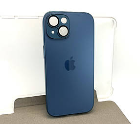 Чохол на iPhone 15  AG Glass Matte TPU+glass із захистом камери накладка бампер синій