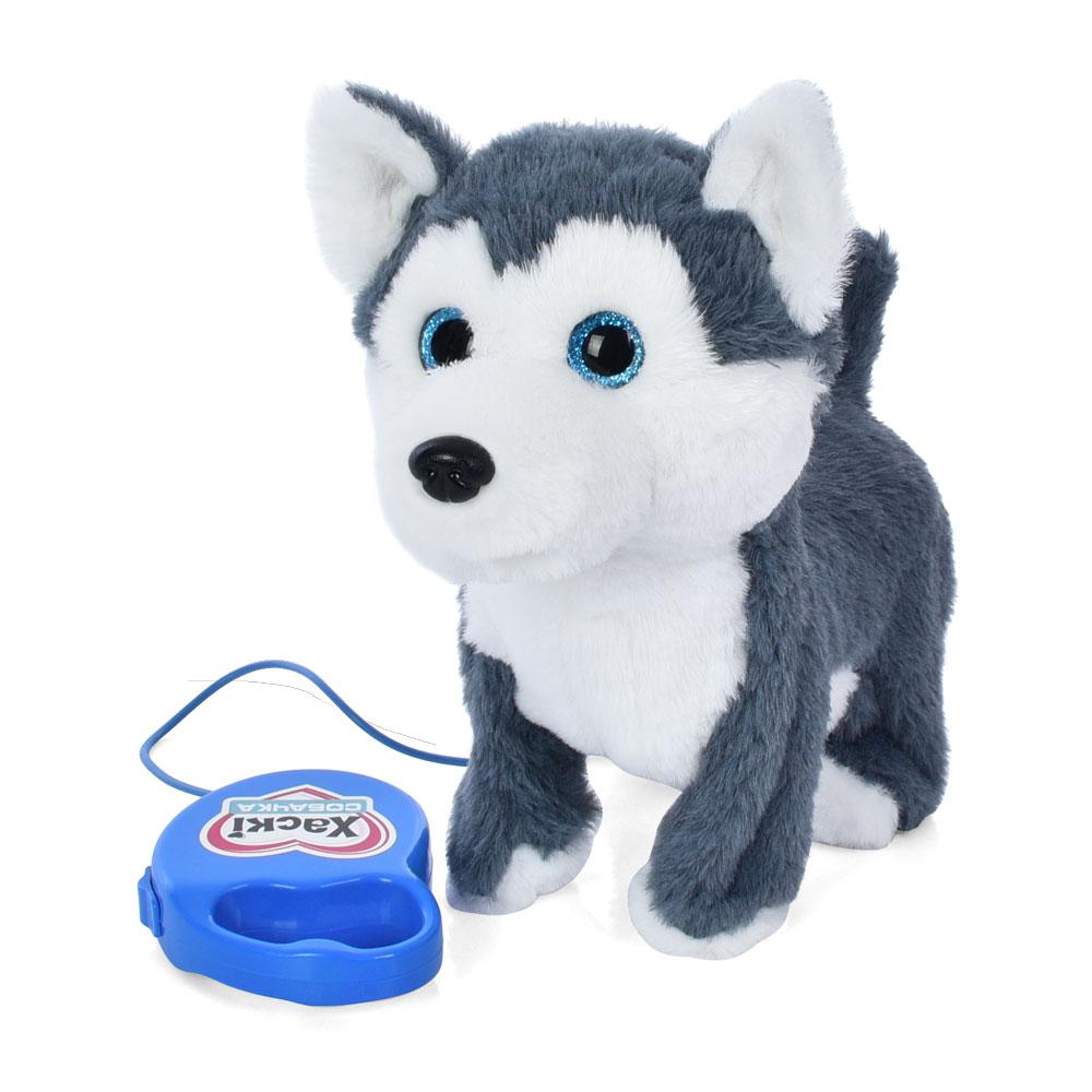 М'яка інтерактивна собачка Хаскі на повідку Limo Toy (музика, ходить, рухає хвостиком) M 4431-1 I UA