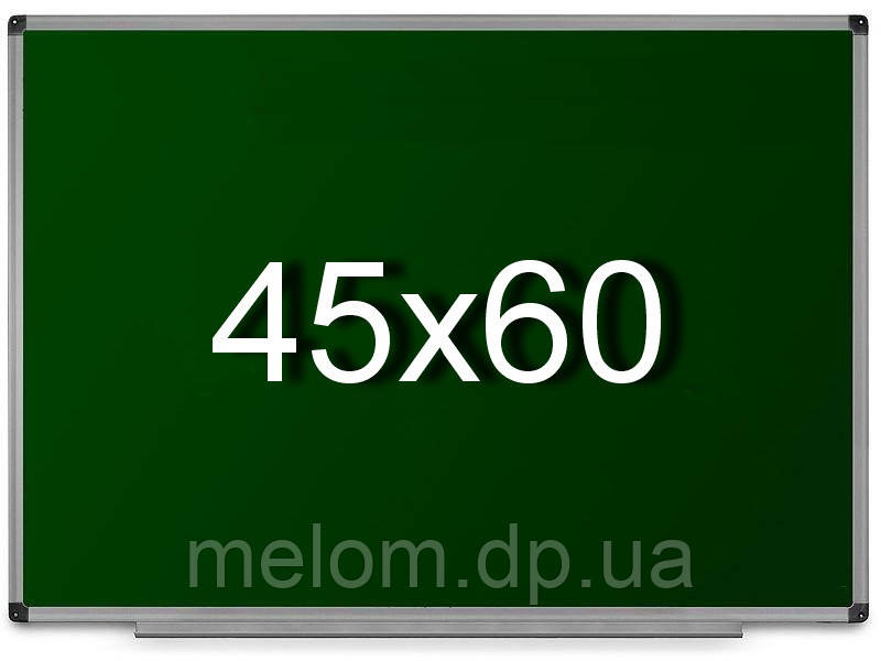 Дошка магнітна для крейди в алюмінієвій рамі 45х60 см UkrBoards. Крейдова зелена дошка у рамці