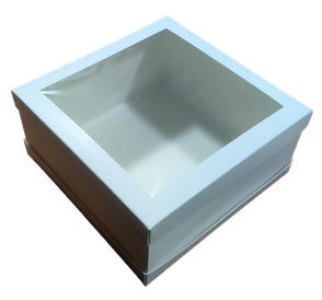 Коробка 26*26*12 см з вікном біла (мілована)