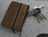 Ключница, чехол для ключей из натуральной кожи Lorenti коричневый