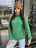 Теплий в'язаний жіночий светр під горловину, фото 6