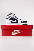 Зимові Жіночі Кросівки Nike Air Jordan 1 High Winter Black / Найк Аїр Джордан 1 Високі Чорні з Білим Хутро, фото 2