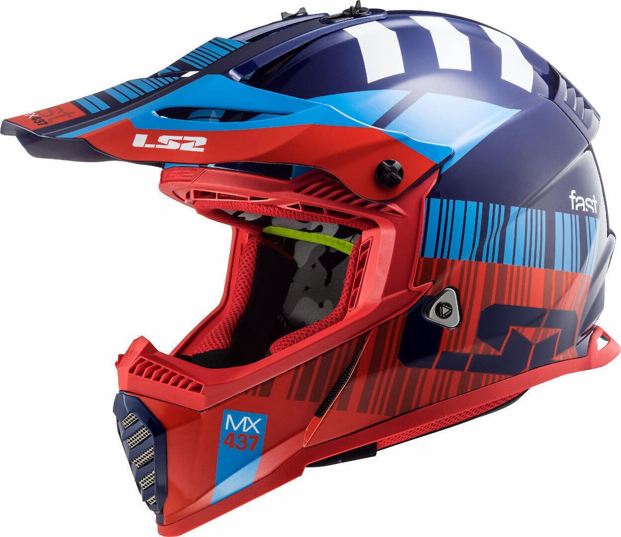 МОТОШОЛОМ ЕНДУРО LS2 MX437 FAST EVO XCODE КОЛІР RED BLUE