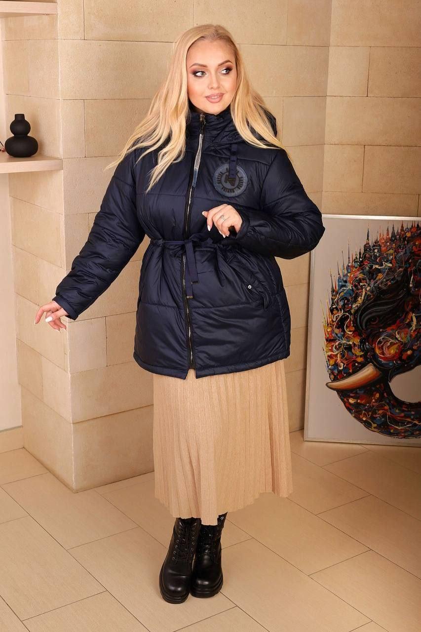 Жіноча зимова тепла куртка, батал, на 58р., див.будь ласка заміри в описі - фото 1 - id-p2039412126