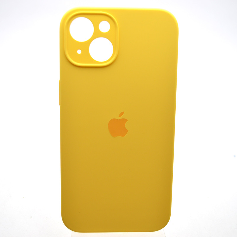 Силіконовий чохол накладка Silicon Case Full Camera для iPhone 15 Plus Yellow, фото 1