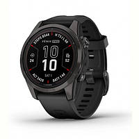 Смарт-часы Garmin Fenix 7S Pro Sapphire Solar Carbon Gray Titanium with Black Silicone (010-02776-54)