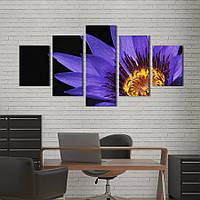 Картина на холсте KIL Art Красочный фиолетовый лотос 162x80 см (1015-52)
