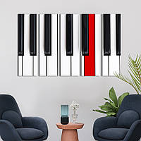Модульная картина из 5 частей на холсте KIL Art Клавиши фортепиано 132x80 см (531-51)